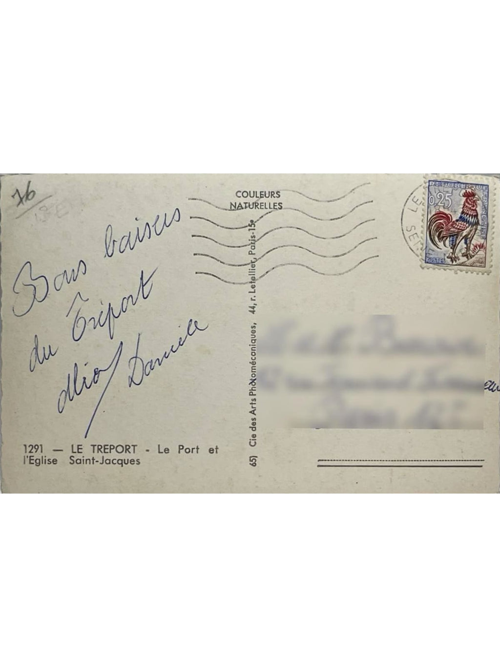 Verso de la carte postale