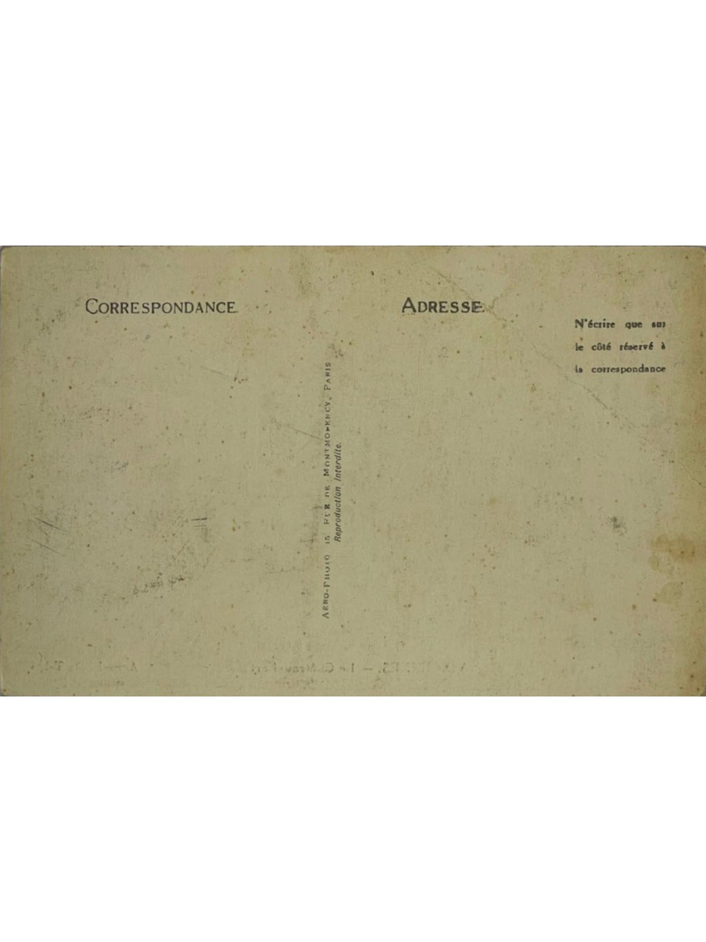 Verso de la carte postale