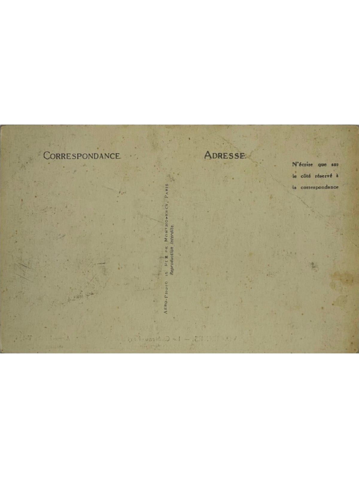 Verso de la carte postale