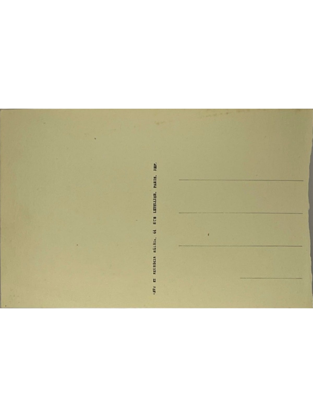 Verso de la carte postale