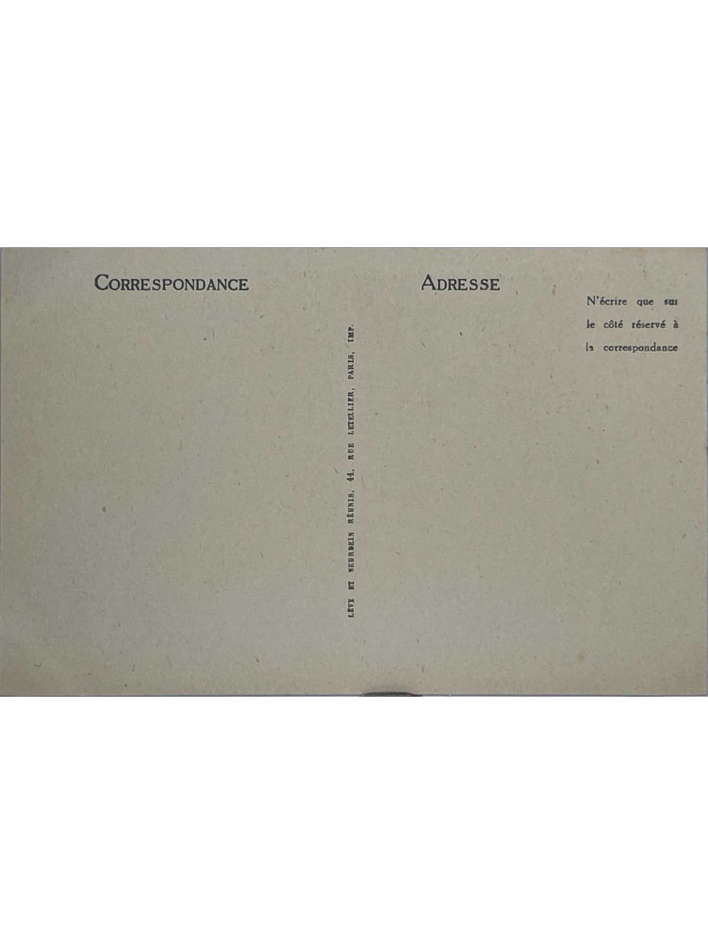 Verso de la carte postale