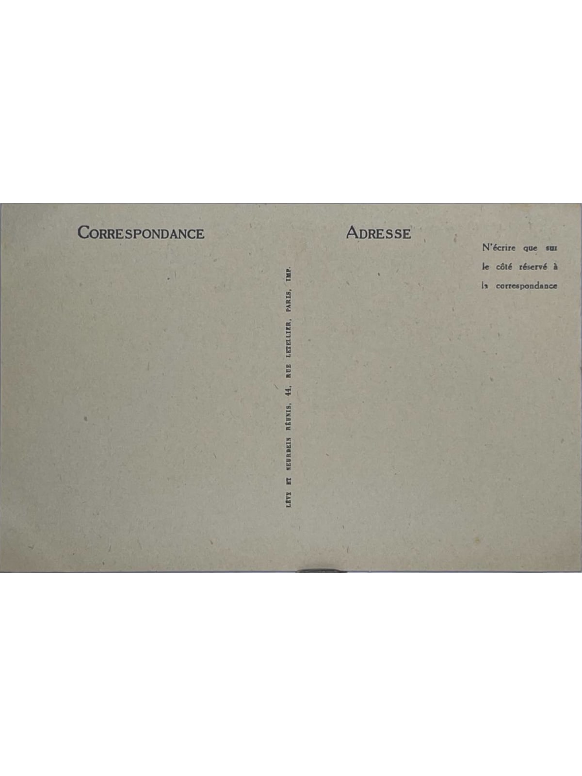 Verso de la carte postale