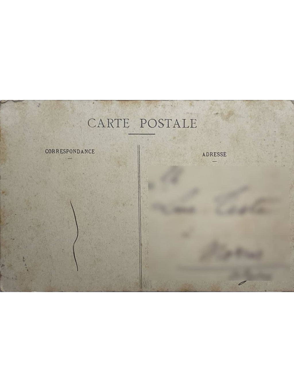 Verso de la carte postale