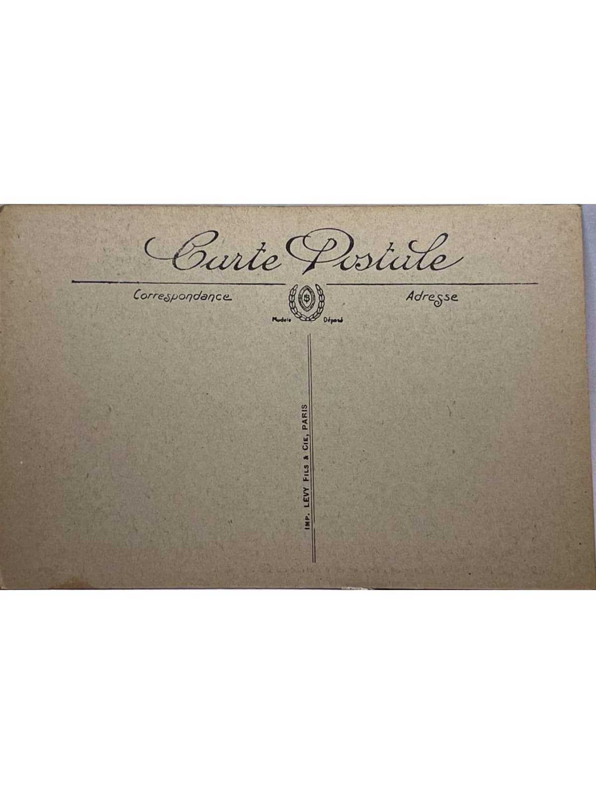 Verso de la carte postale
