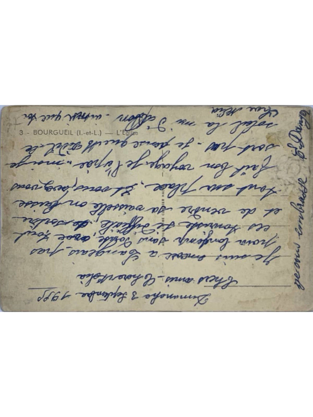 Verso de la carte postale