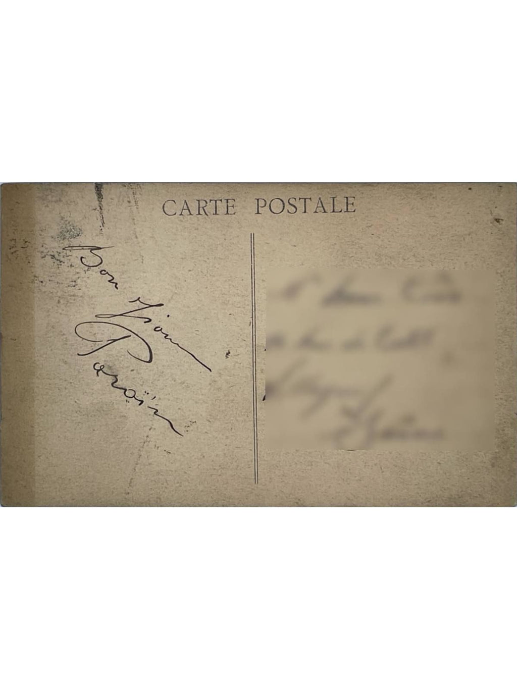 Verso de la carte postale