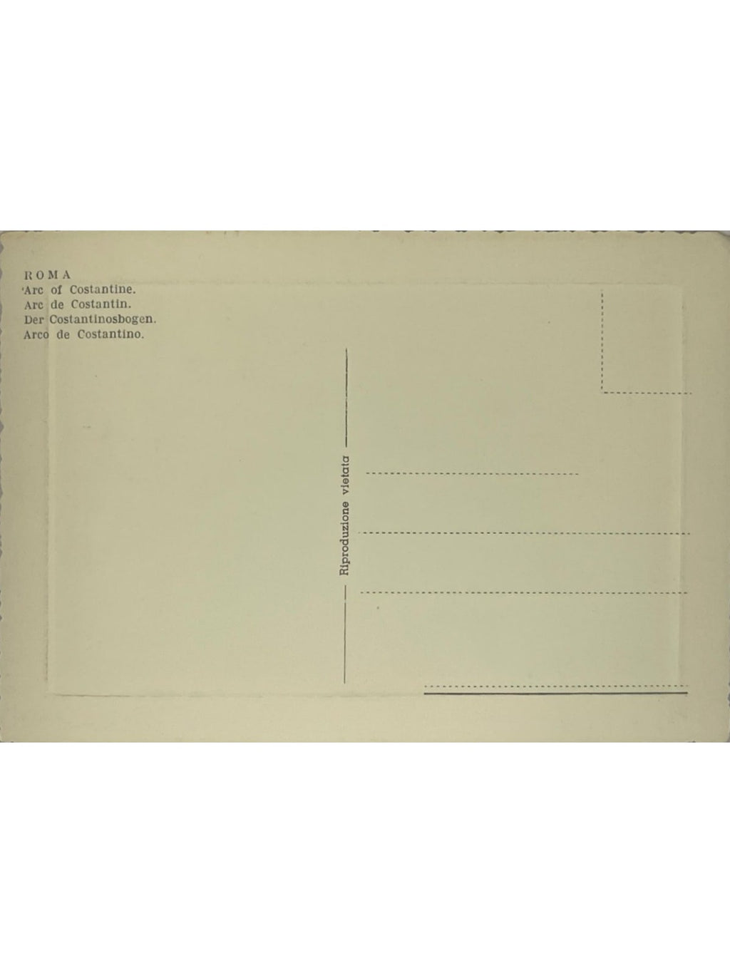 Verso de la carte postale