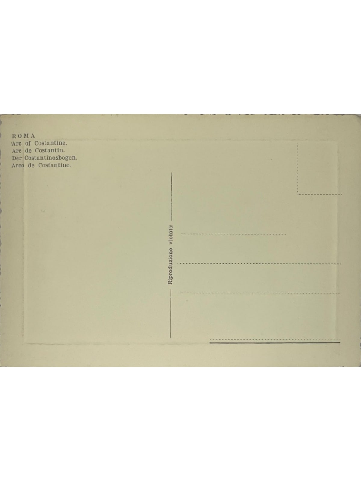 Verso de la carte postale
