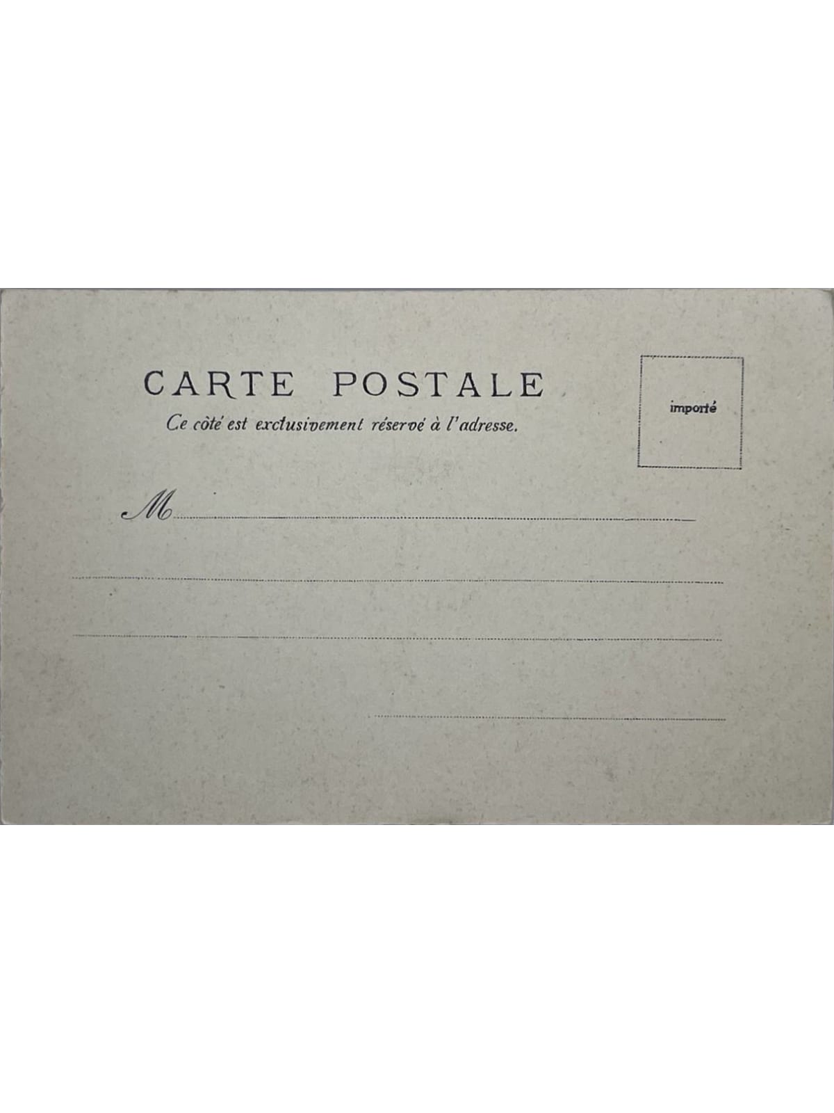 Verso de la carte postale
