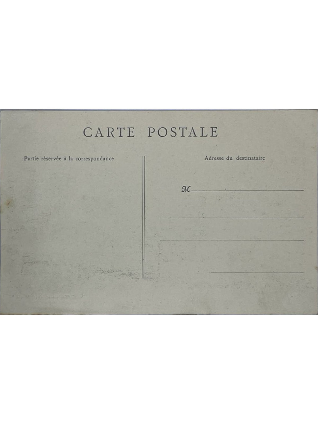 Verso de la carte postale