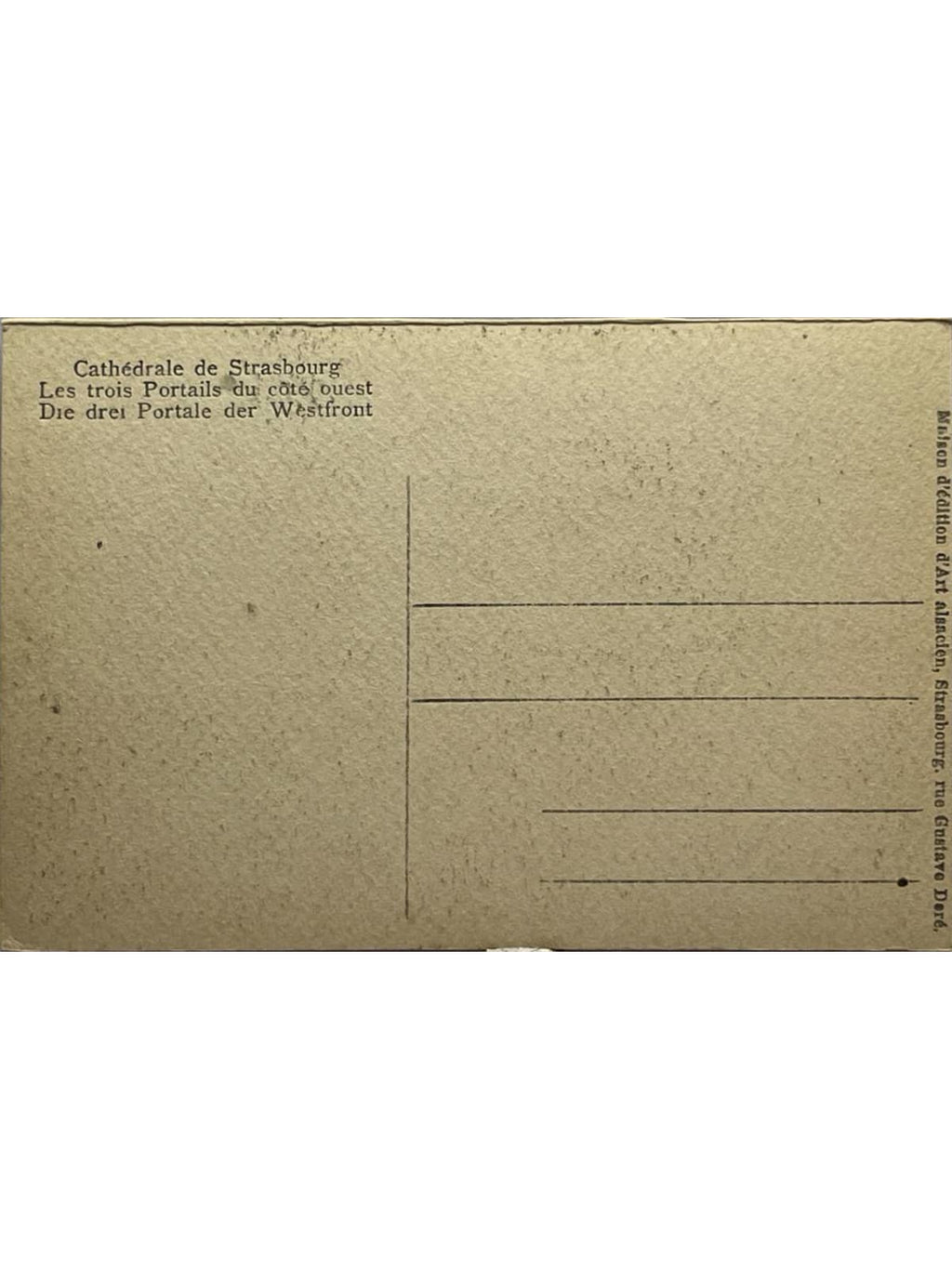 Verso de la carte postale