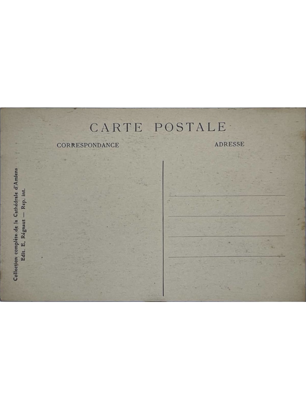 Verso de la carte postale