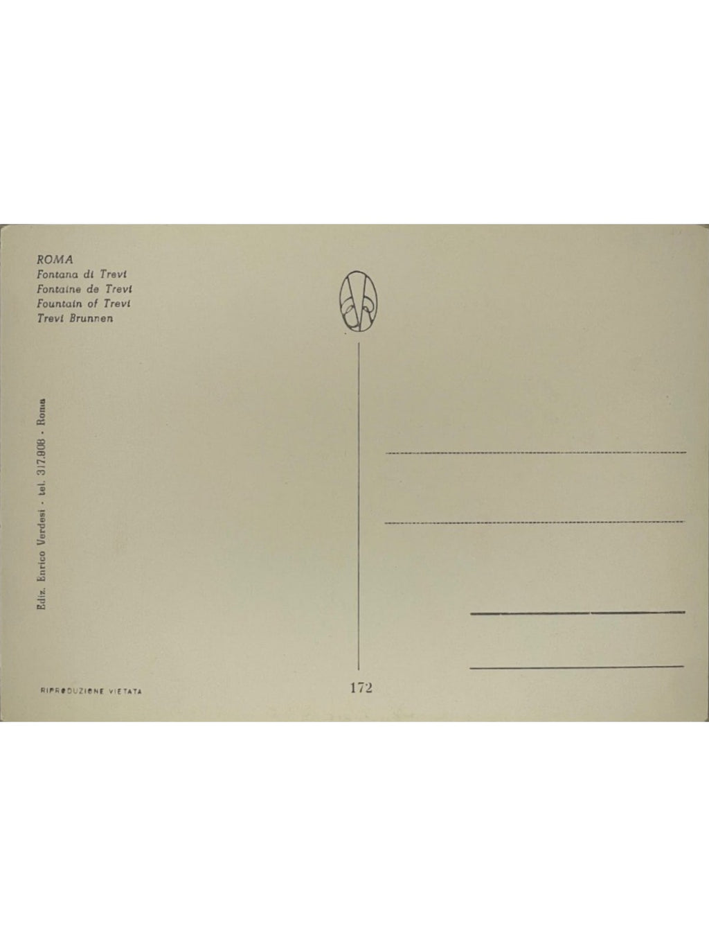 Verso de la carte postale