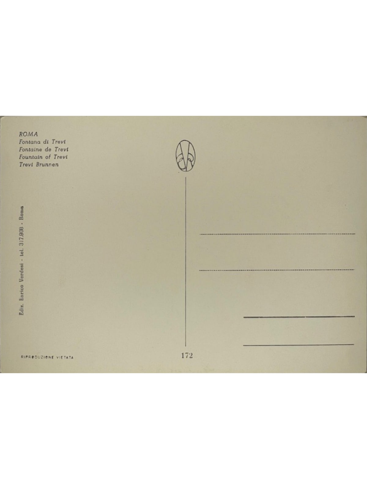 Verso de la carte postale
