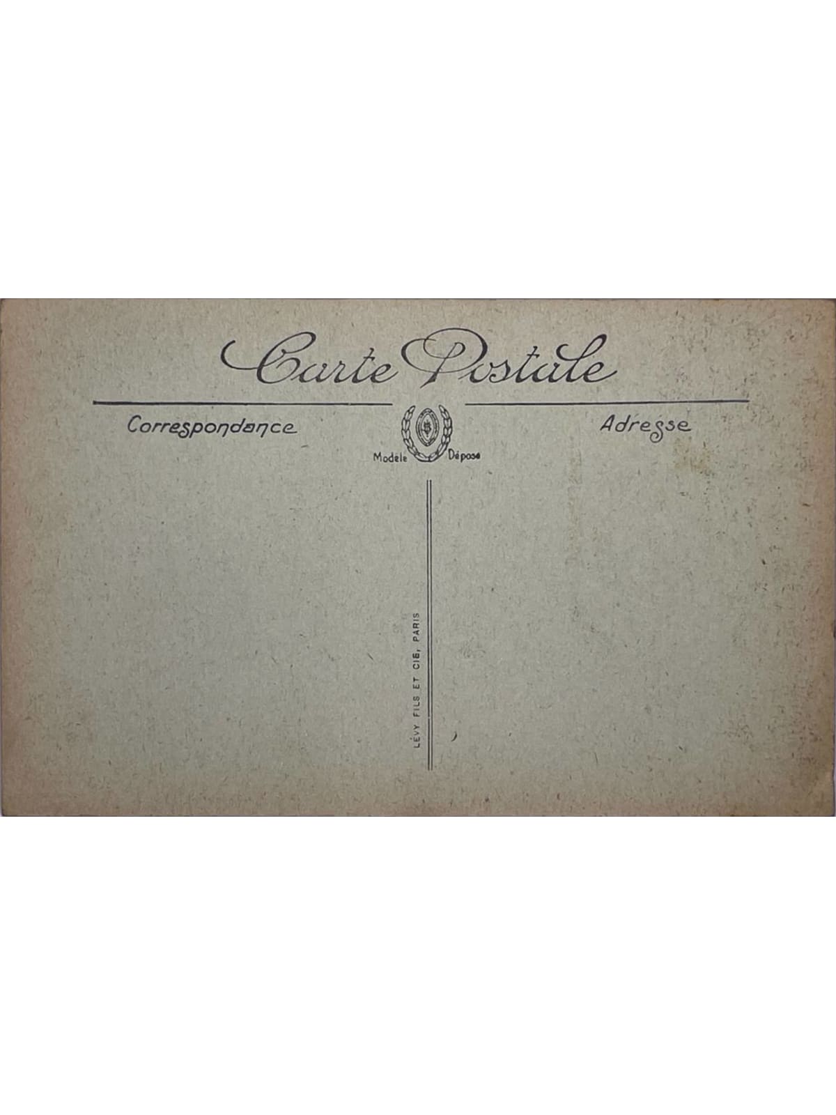 Verso de la carte postale