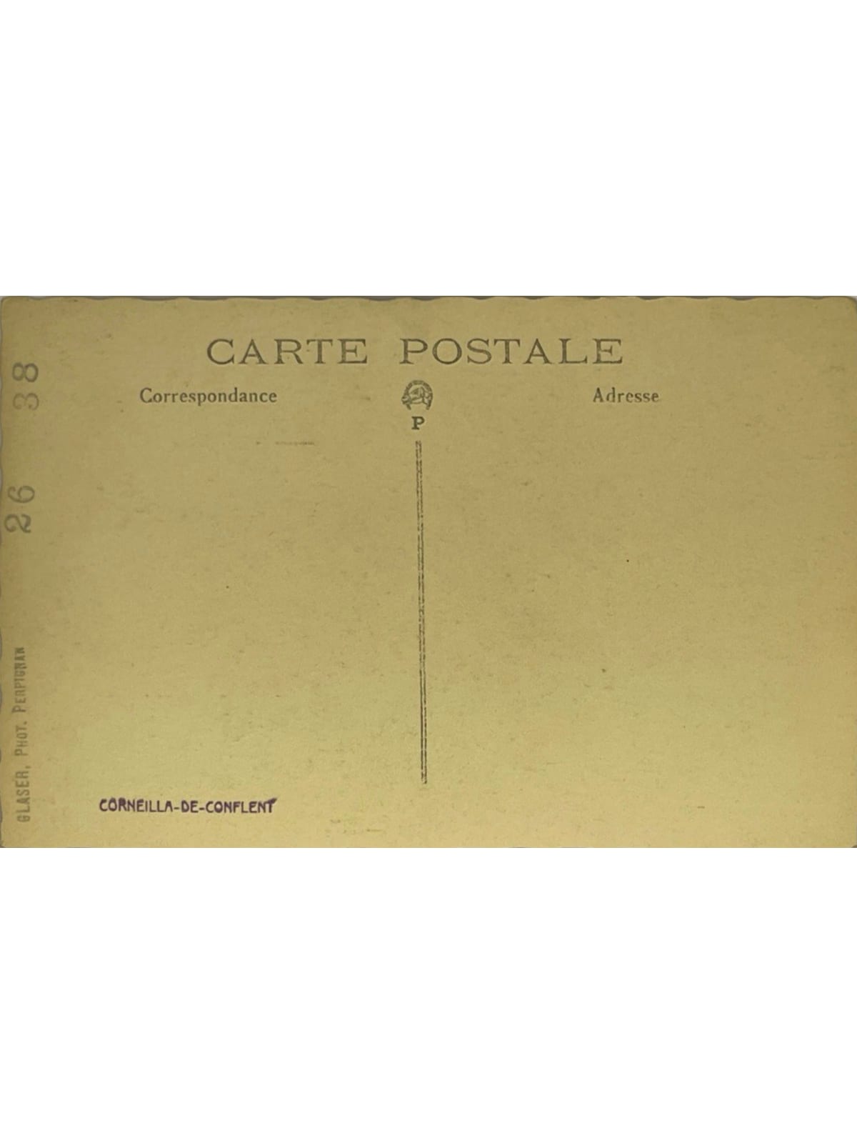 Verso de la carte postale