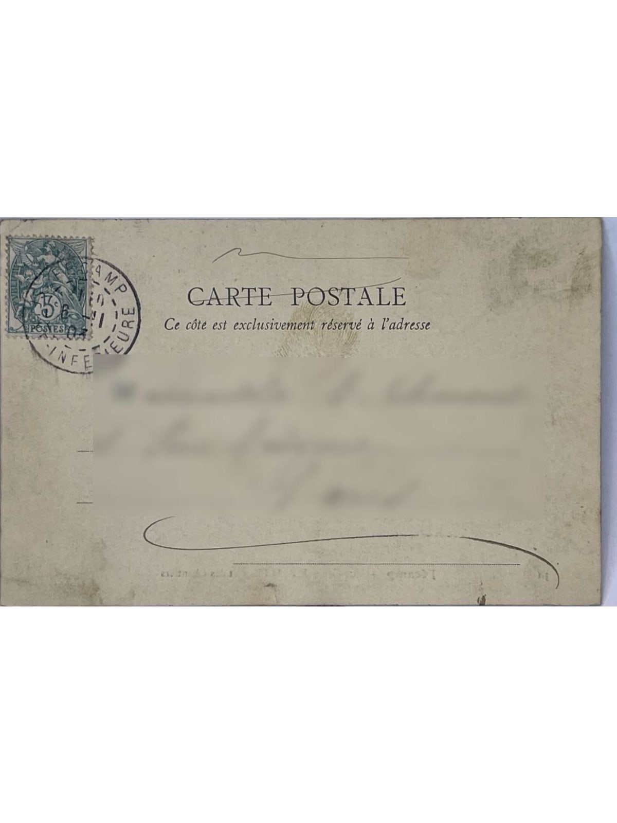 Verso de la carte postale