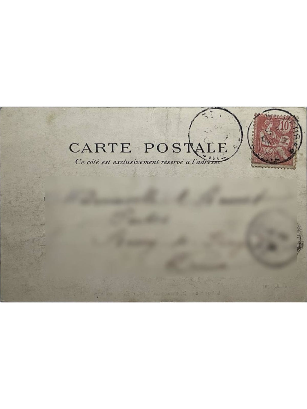Verso de la carte postale