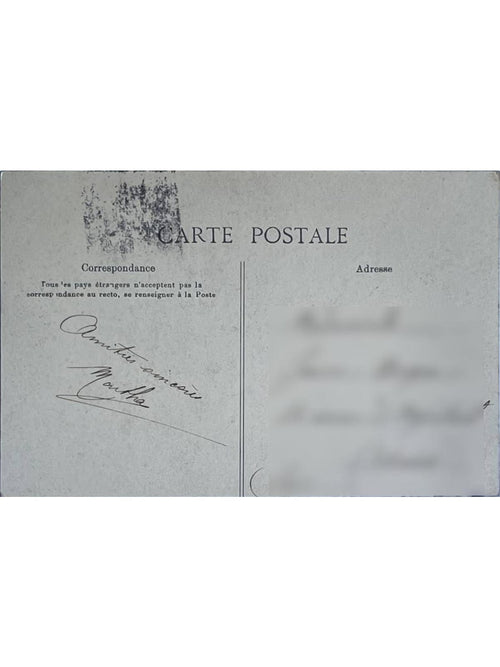Verso de la carte postale
