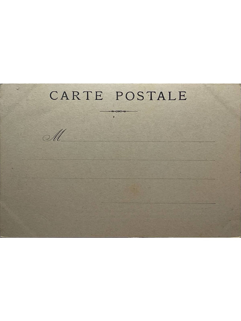 Verso de la carte postale