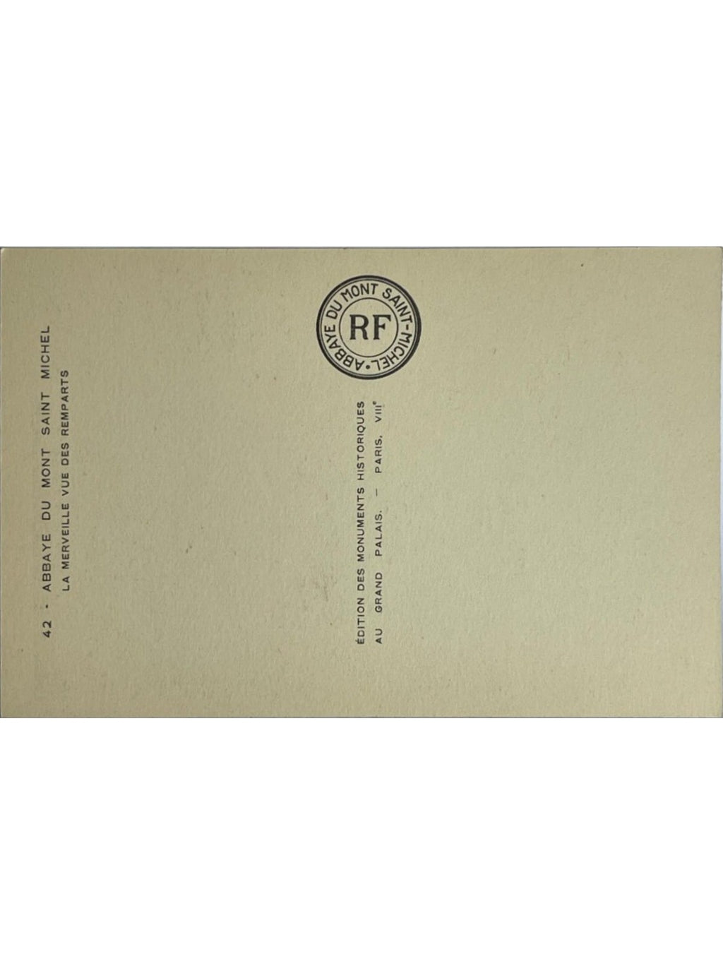 Verso de la carte postale