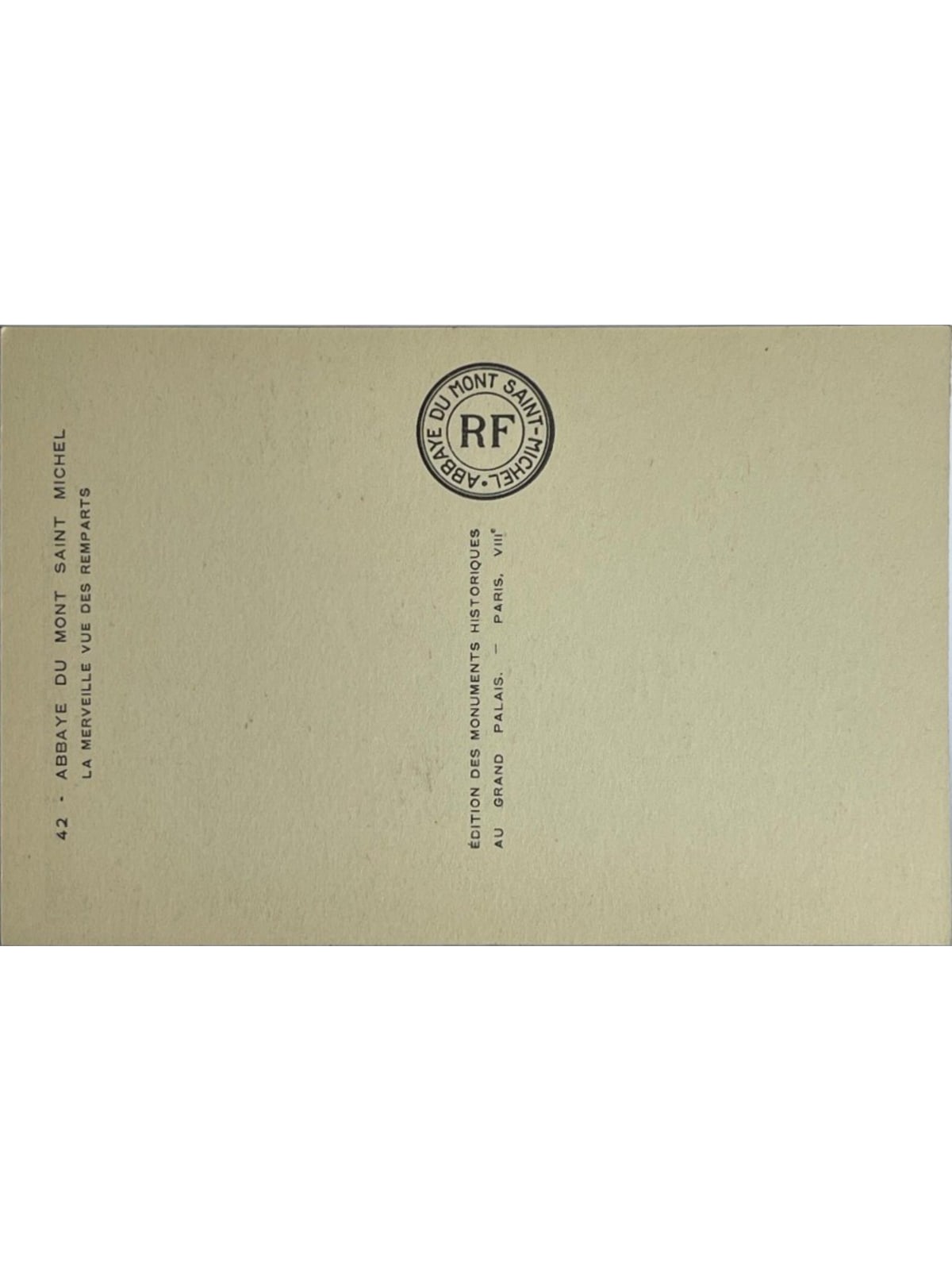 Verso de la carte postale