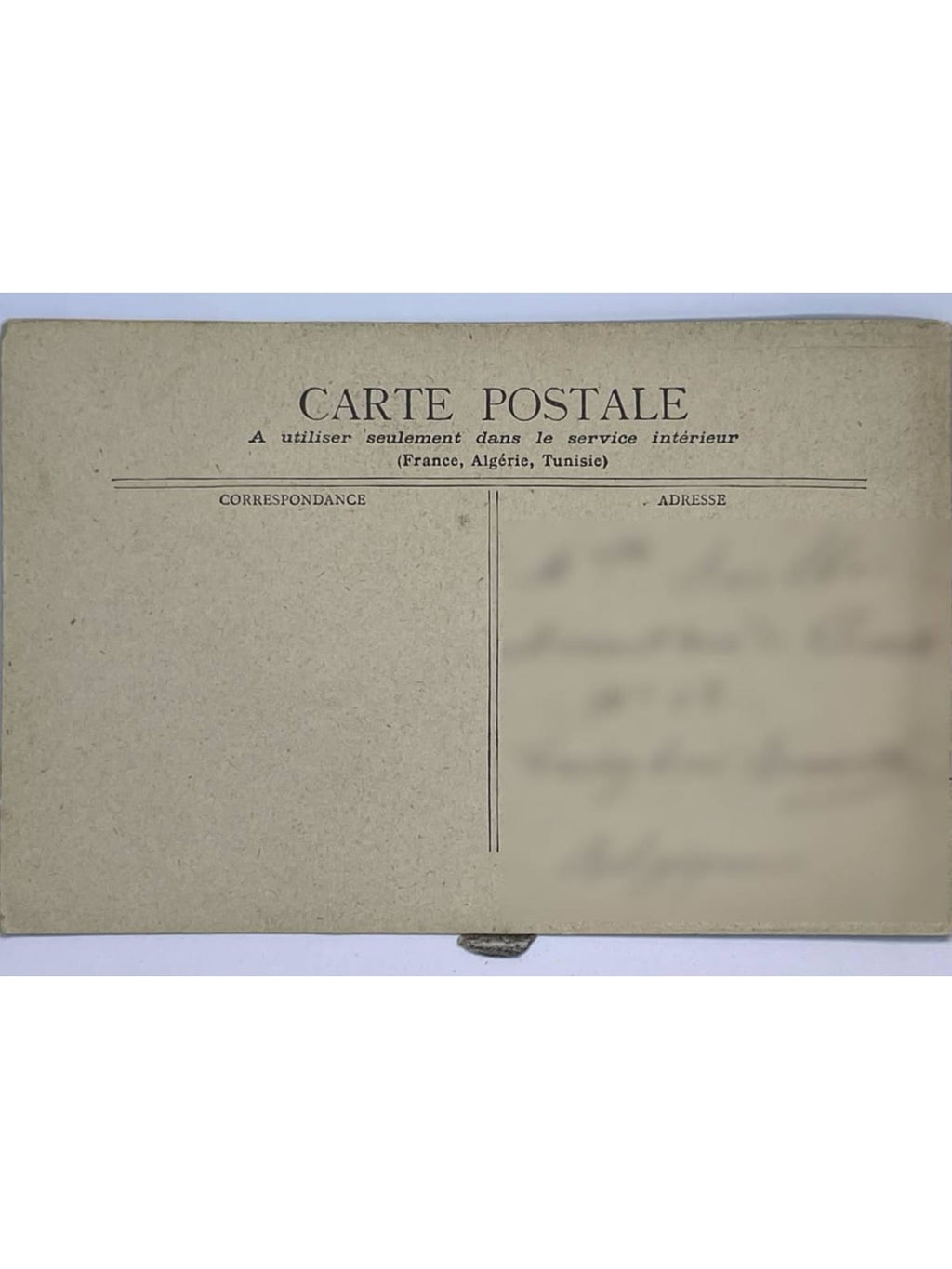 Verso de la carte postale