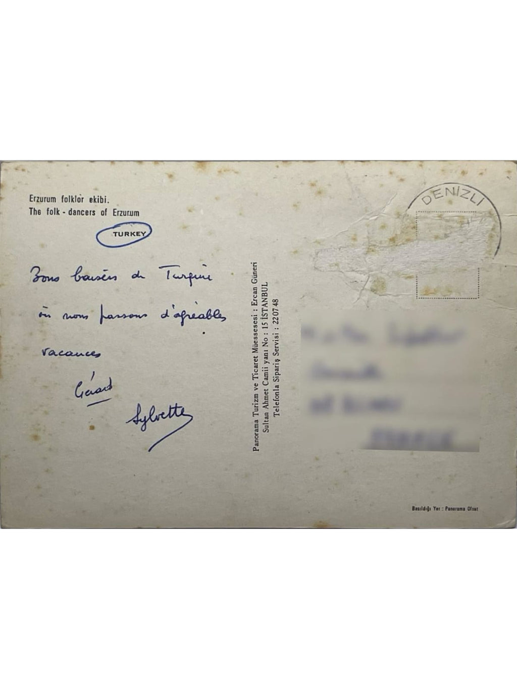 Verso de la carte postale