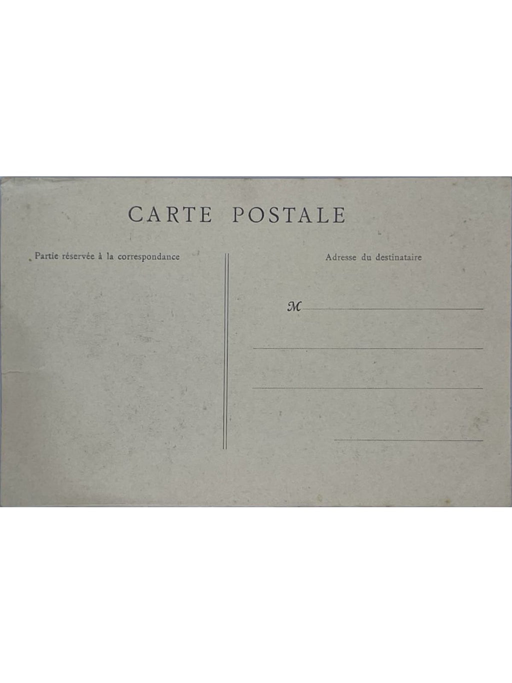 Verso de la carte postale