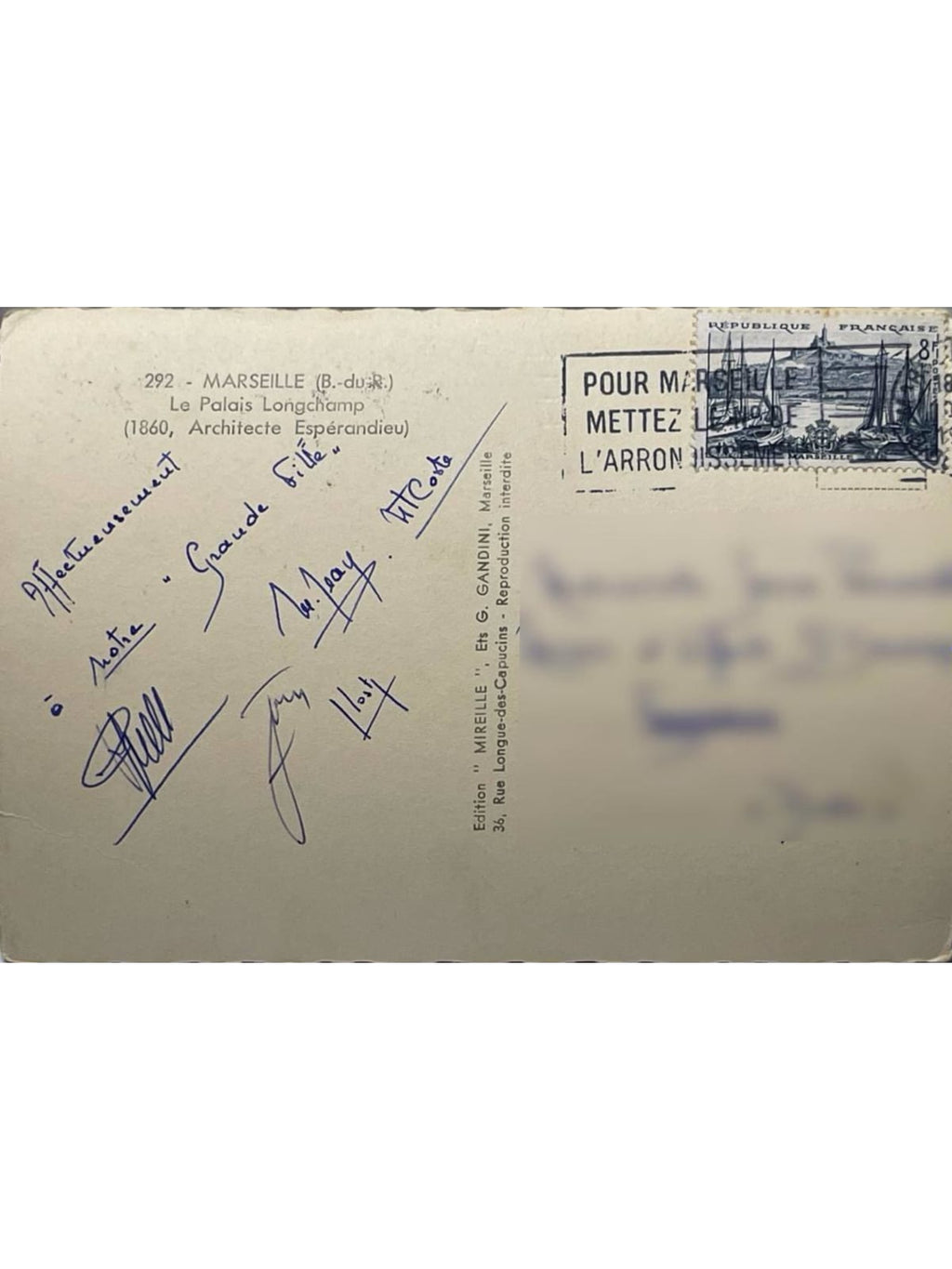 Verso de la carte postale