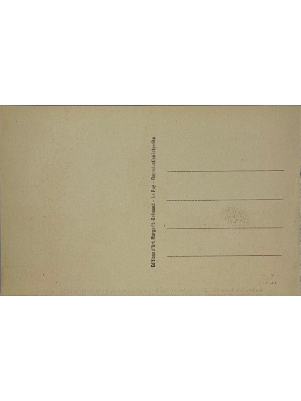 Verso de la carte postale