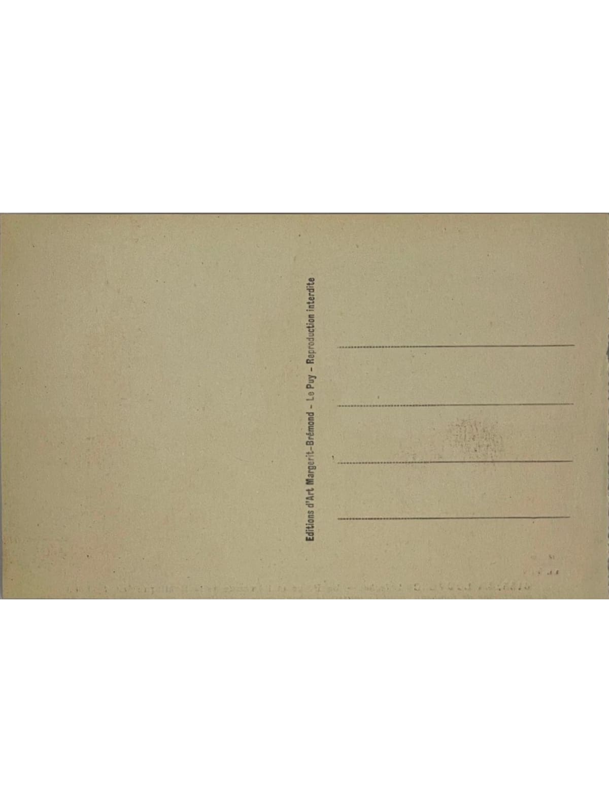 Verso de la carte postale