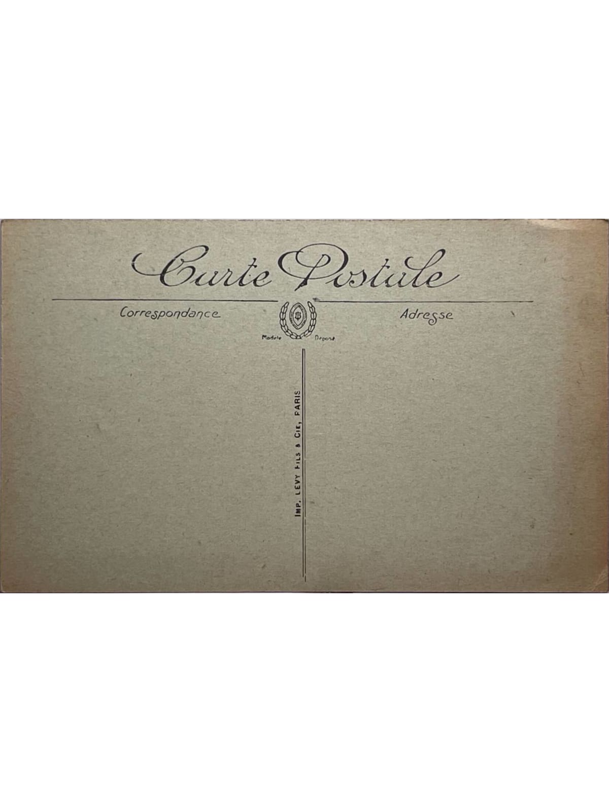 Verso de la carte postale