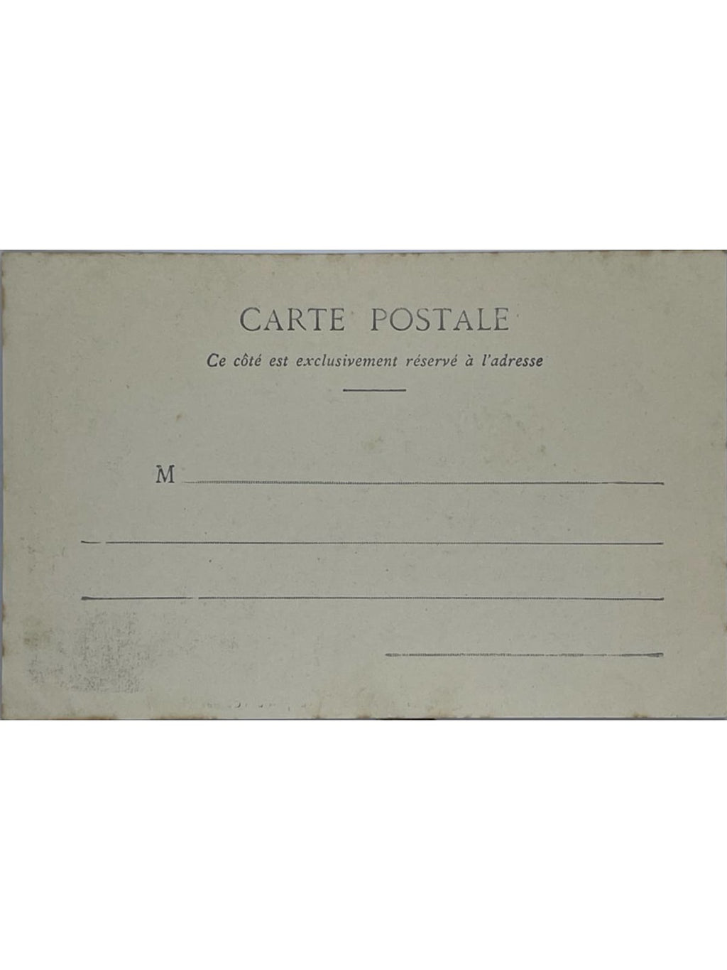 Verso de la carte postale