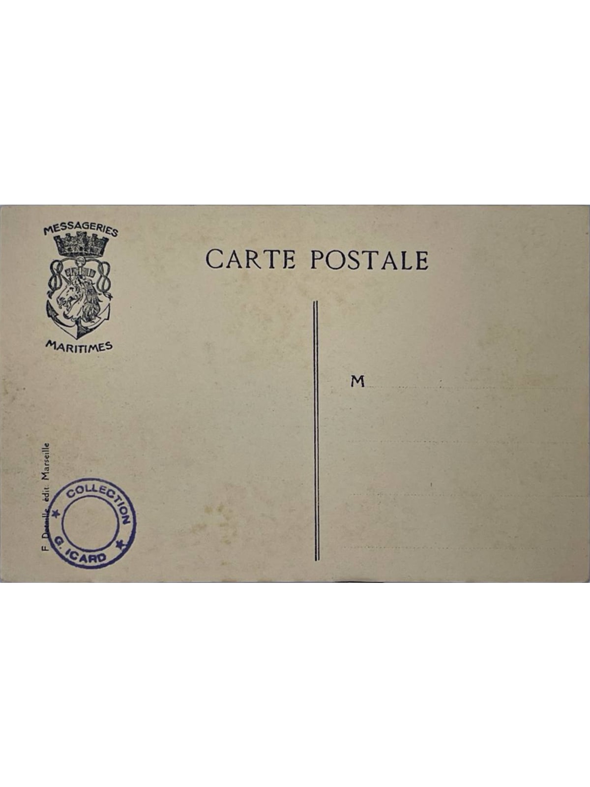 Verso de la carte postale