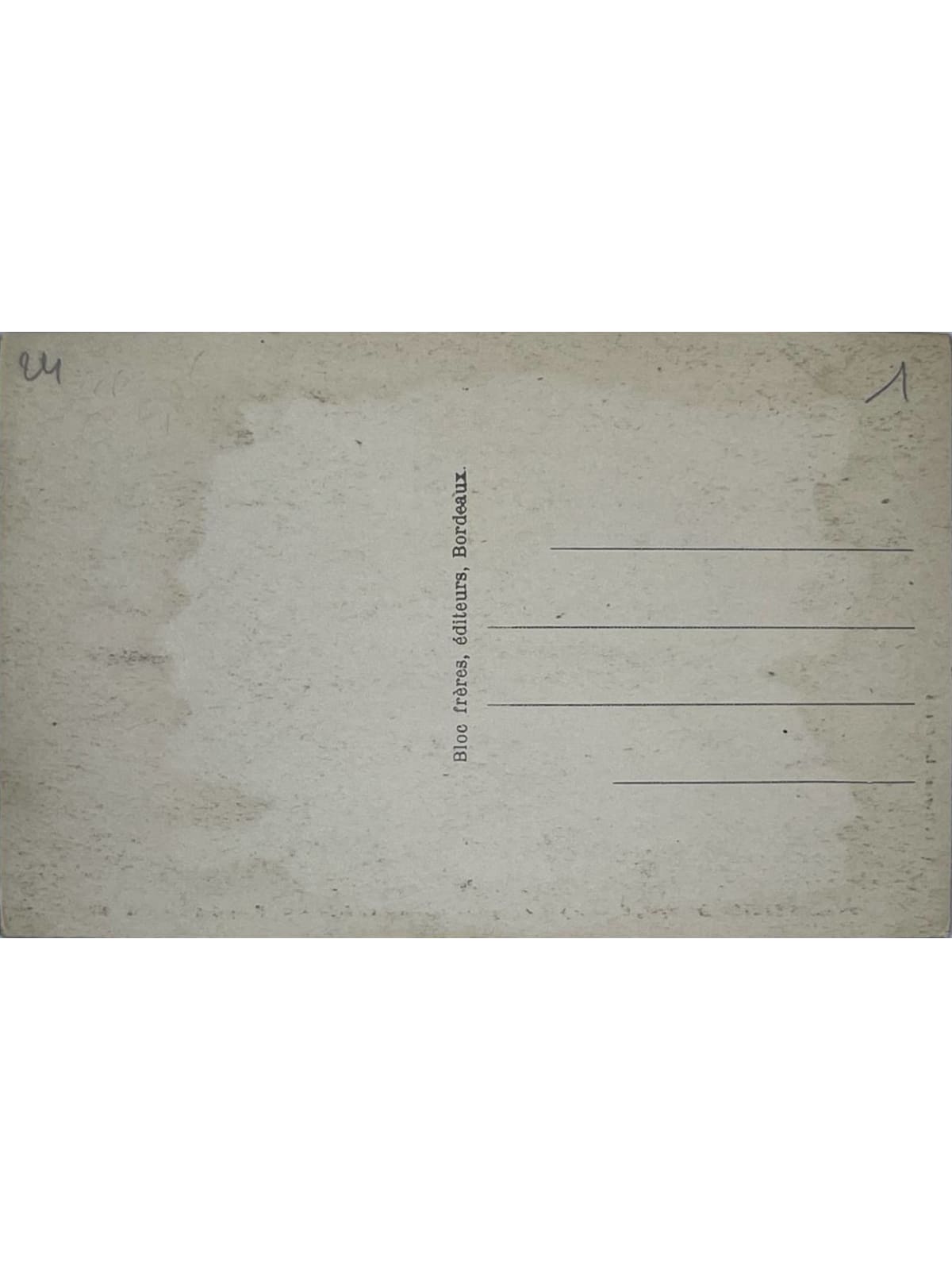 Verso de la carte postale