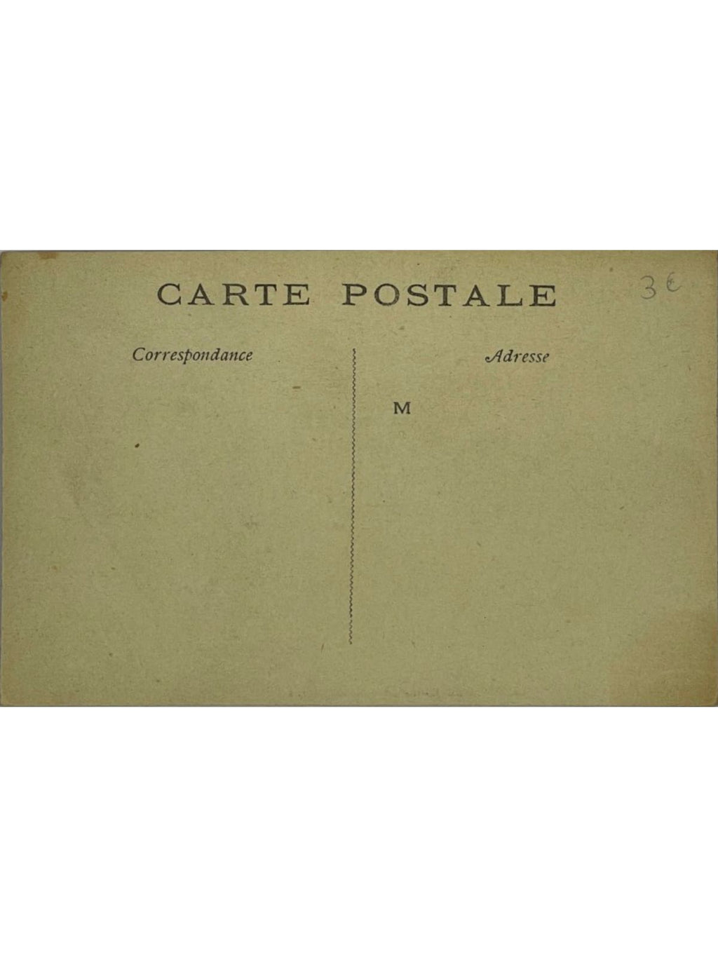 Verso de la carte postale