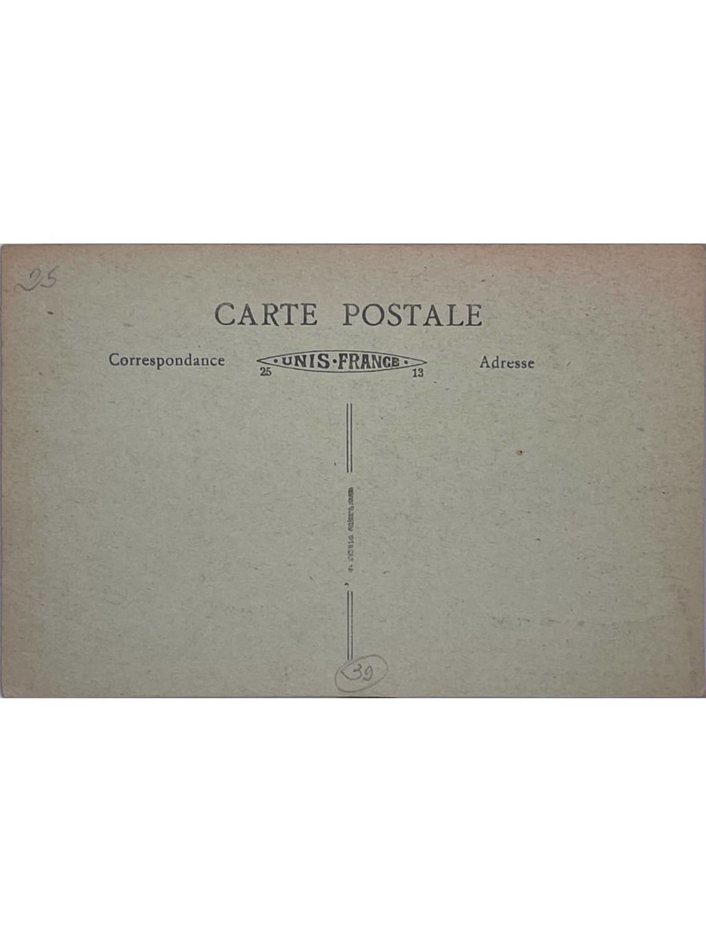 Verso de la carte postale