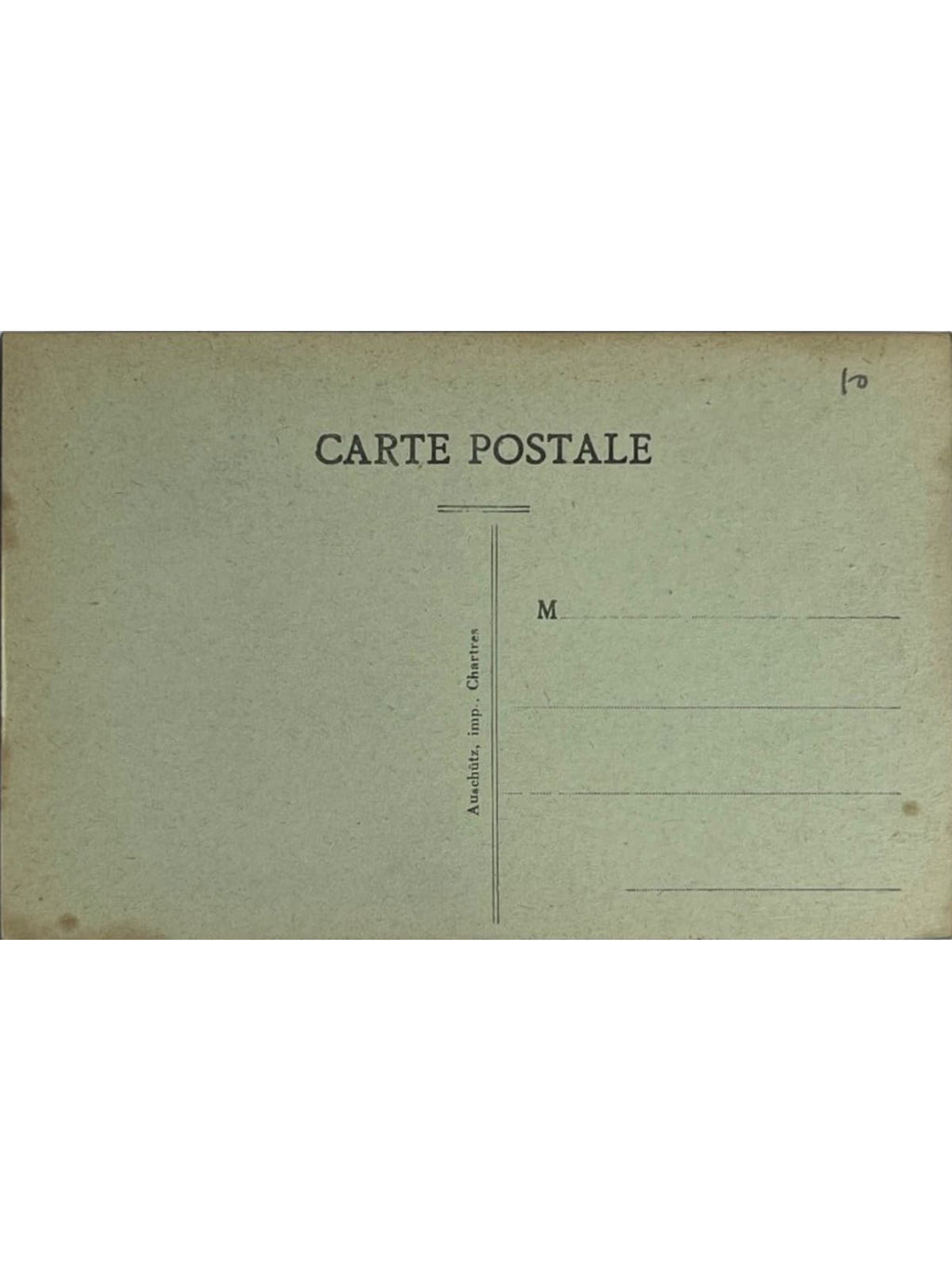 Verso de la carte postale