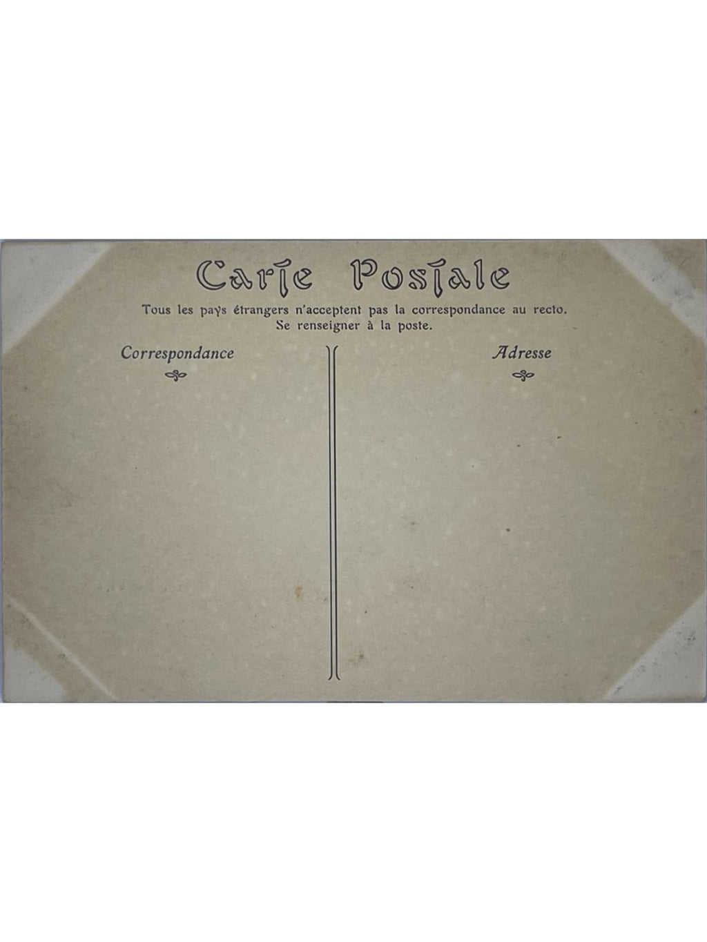 Verso de la carte postale