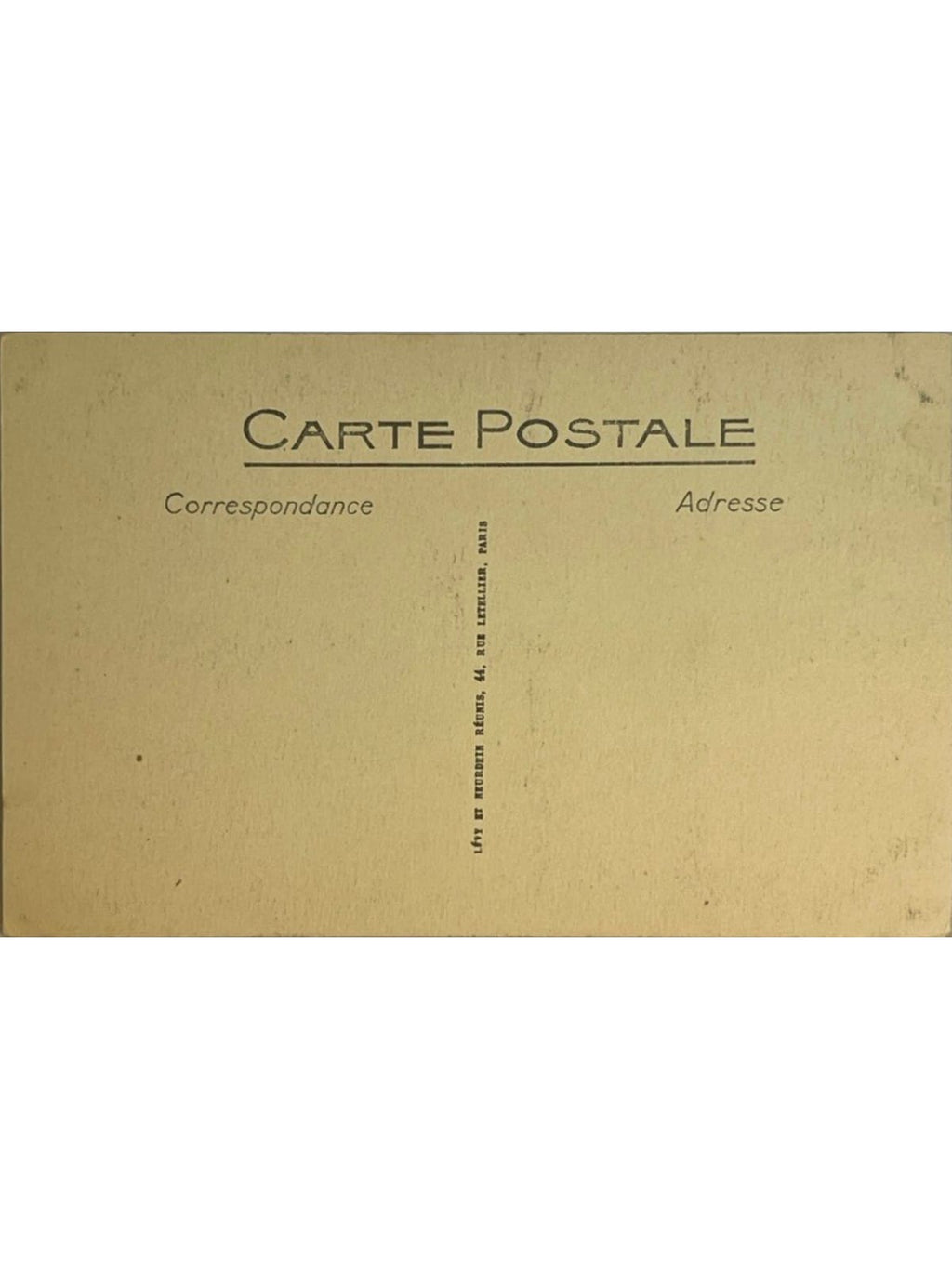 Verso de la carte postale