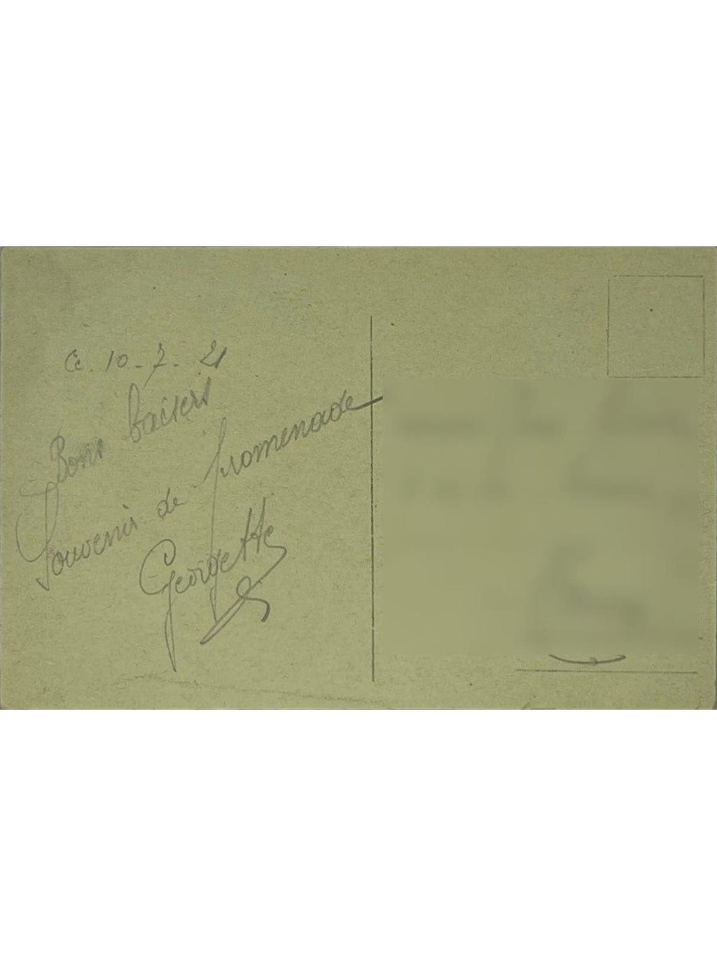 Verso de la carte postale