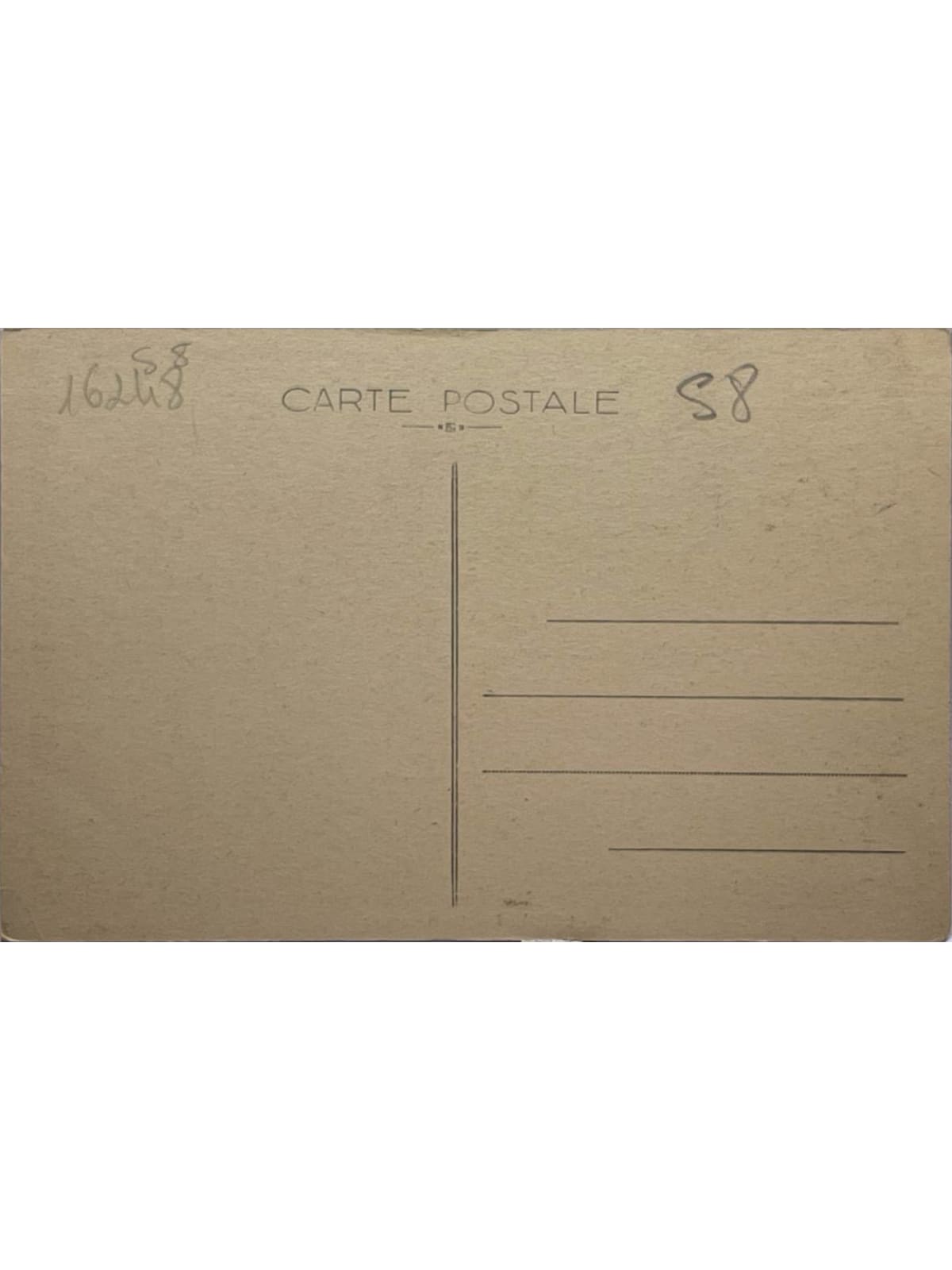 Verso de la carte postale