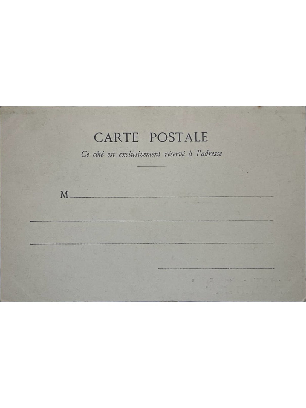 Verso de la carte postale