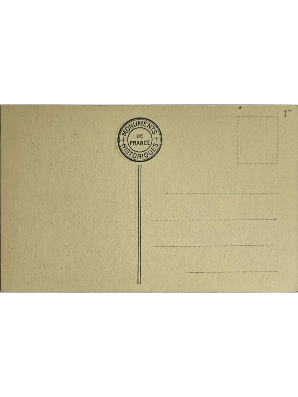 Verso de la carte postale