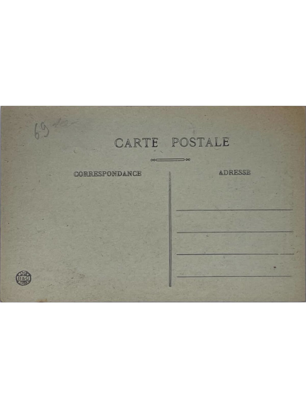 Verso de la carte postale