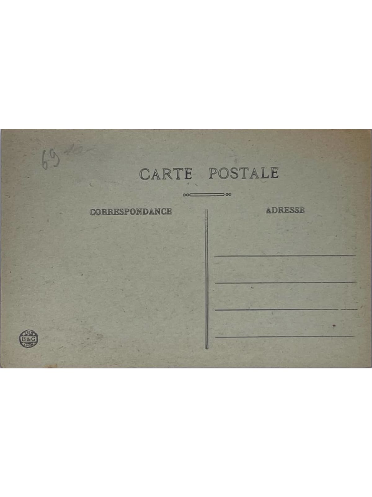 Verso de la carte postale