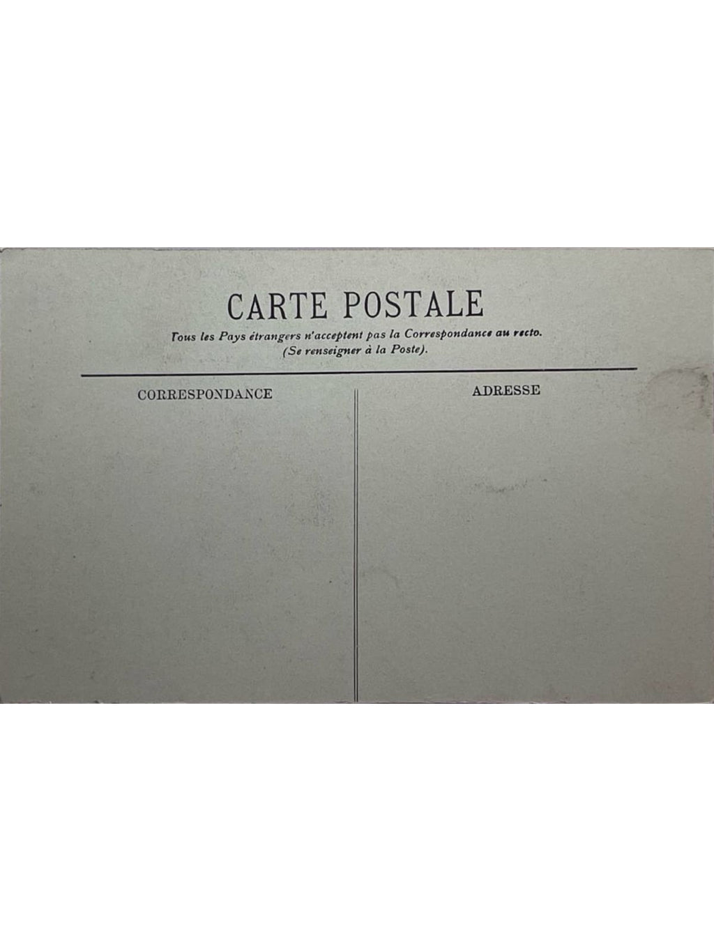 Verso de la carte postale