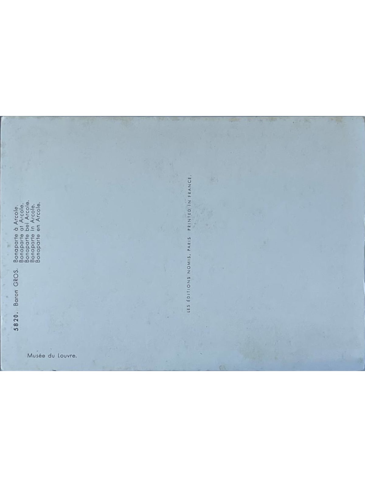Verso de la carte postale