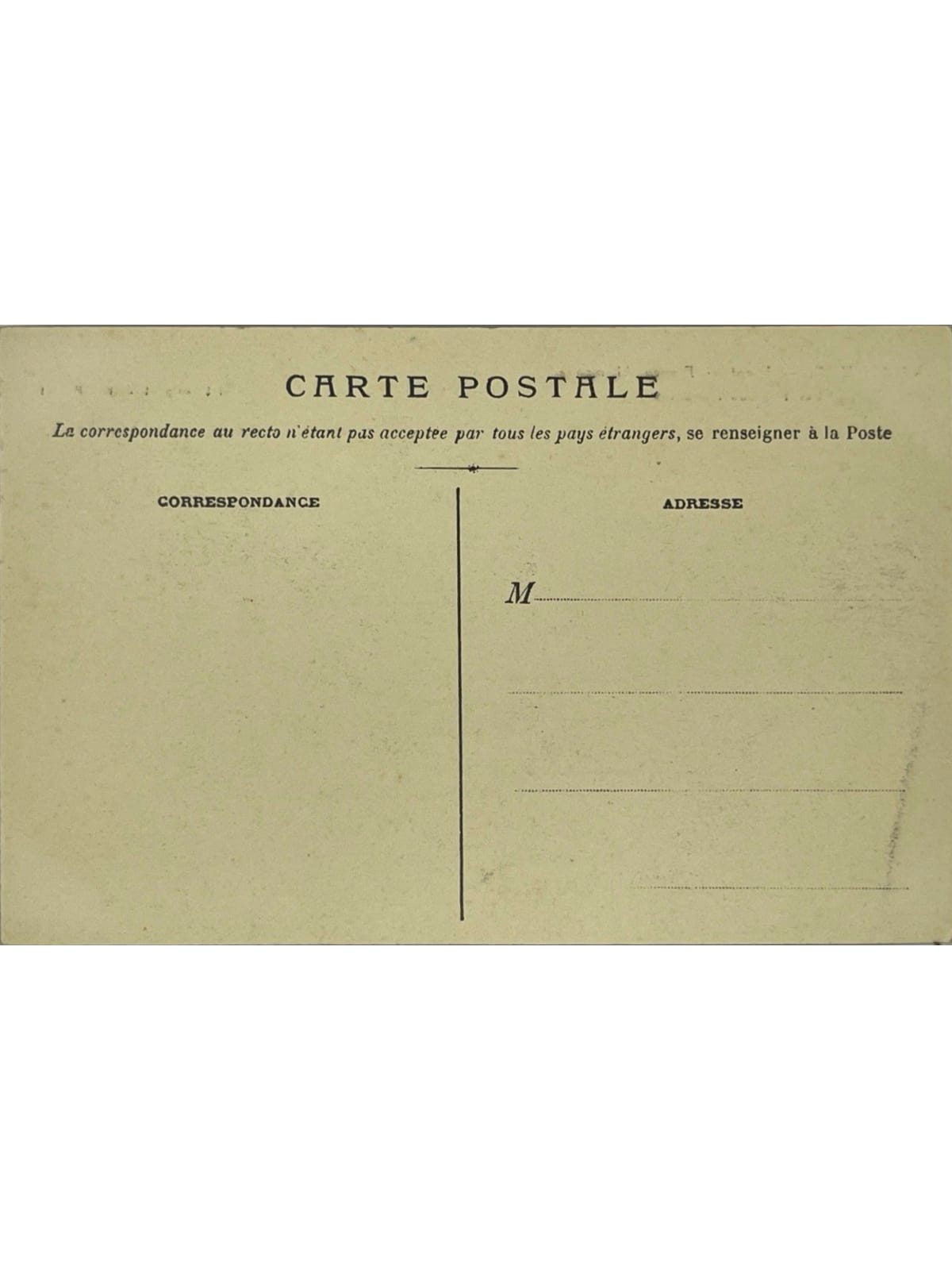 Verso de la carte postale
